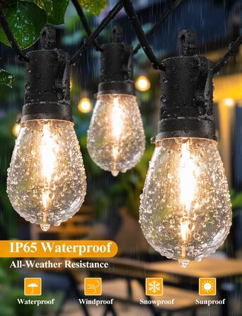 Гірлянда світлодіодна Brightever для вулиці 1.8м, 17 ламп Edison S14 (1 запасна), водонепроникна, для тераси, саду, двору