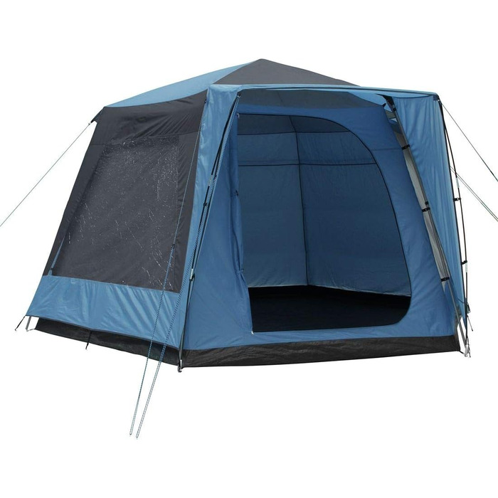 Намет your GEAR Ponza 400 для фестивалю, груповий, сімейний, 4×2,3 м, купольний, UV 50+, висота для стояння, водонепроникний 5000 мм, з підлогою, синьо-сірий