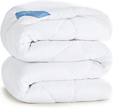 Ковдра CozyLux 200x200 см для всіх сезонів, ковдра з мікрофібри 300gsm, біла, дихаюча, 200x200 см