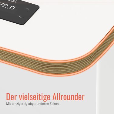Ергономічний стіл Yaasa Desk Pro з електрорегулюванням висоти, білий 180x80 см – Multiplex. Навантаження до 120 кг, з дисплеєм ErgoTouch