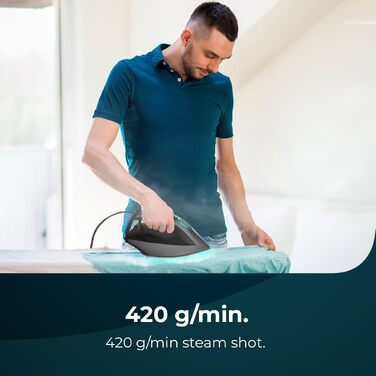 Праска з парогенератором Cecotec IronHero 3200 Essential: 3200 Вт, 8 бар, безперервна подача пари 150 г/хв, паровий удар 420 г/хв, підошва Turbo Slide, автовимкнення, система Cyclo Clean, фільтр від накипу