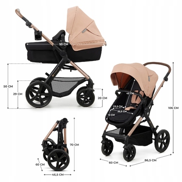 Багатофункціональний візок Kinderkraft Moov 2 3в1, бежевий