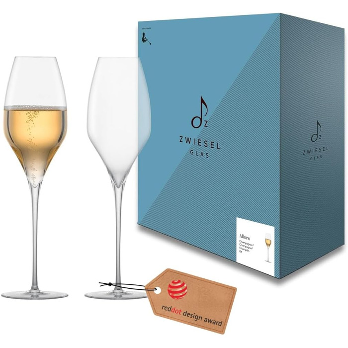Шампанське склянка Zwiesel Glas Alloro (набір 2 шт), ручної роботи, з мусієвим точкою, склянка з кришталю Tritan® для ігристі вина (арт. 122175)