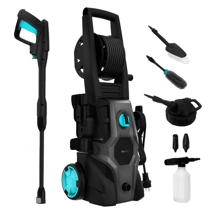 Мийка високого тиску Cecotec HydroBoost 2400 AdvanceCleany 180 бар, 2000 Вт, алюмінієва помпа, 480 л/год, для дому, саду та авто + 2 насадки, флакон для мила