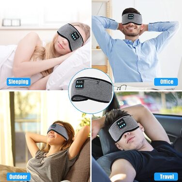 Bluetooth навушники-маска для сну Aceshop, музична маска для очей, бездротова, Bluetooth 5.2, HD-динаміки, миюча, подарунок для чоловіків і жінок