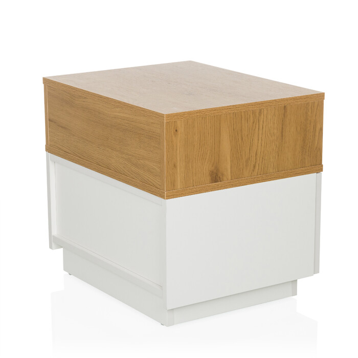 Приліжкова тумбочка MELMO 50x40x45 см білий/дуб hjh LIVING