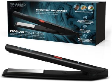Керамічний прасочку для волосся Revamp Progloss Touch Digital з оліями, професійний випрямляч і плойка з сенсорною температурною контролю, 3 м кабель