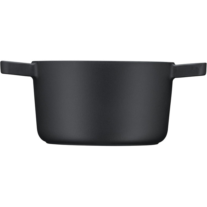 Жаровня WMF Flavour 22 см, чавунна, для індукції, емальована, чорна, з кришкою з конденсаційними виступами, сучасний дизайн