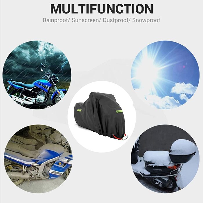 Мотоциклетний чохол XXL водонепроникний для Harley-Davidson, Kawasaki, Suzuki, Honda 245x105x125 см, захисна накидка для вулиці, зимова обшивка, моточохол, мотоциклетна гаражна тент-покривало