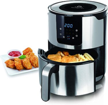 Аерофритюрниця Emerio XXL 13л Airfryer AF-121914: розумна мультипіч з ротисаром, кошиком та функцією сушіння, 1800 Вт, чорна