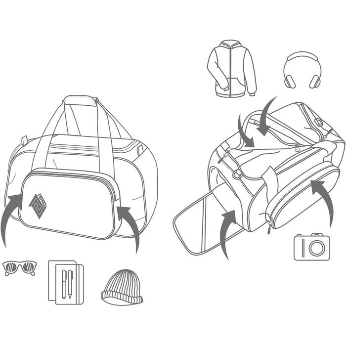 Дорожня спортивна сумка Nitro Duffle XS, 35 л, 40x23x23 см, для фітнесу, школи, подорожей, колір червоний (Chili)