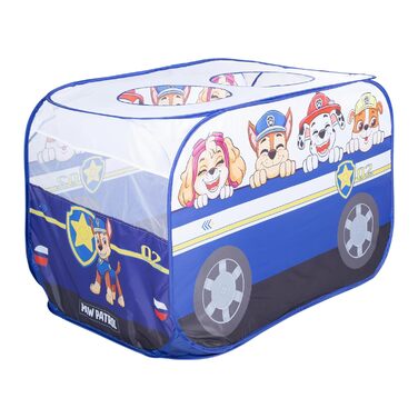 Дитячий ігровий намет Pop-Up Paw Patrol у формі авто, для дому та вулиці, синьо-білий, автоматичне складання, roba