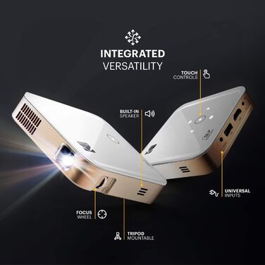 Портативний проєктор KODAK Luma 1080p HD LED DLP з вбудованим динаміком, HDMI, USB та Micro SD - сумісний з iOS та Android