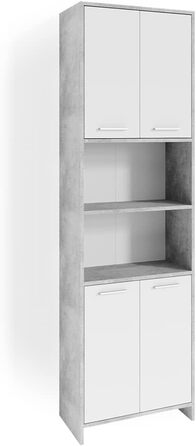 Шафа для ванної Vicco Maris, бетон/білий, 56.1x190 см