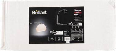 Торшер BRILLIANT Vessa, 1,7 м, хром/білий, для вітальні