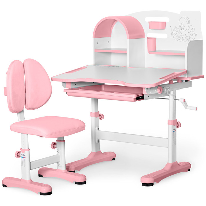 Комплект меблів (стіл + стільчик + полиця) Mealux Octo Pink (арт. BD-33 PN)