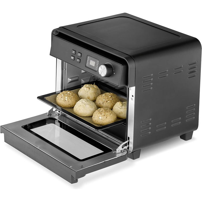 Фритюрниця CASO AirFry Chef 1700 з конвекцією, 1700 Вт, 3 рівні, температура 40-230°C, чорна, без попереднього розігріву