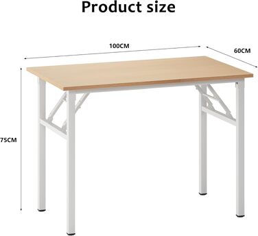 Розкладний письмовий стіл Sogesfurniture 100x60 см / 120x60 см для комп'ютера та офісу, дуб світлий / білий