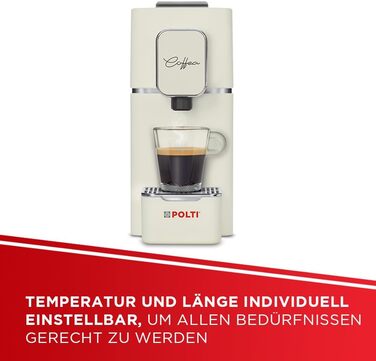 POLTI Coffea S15W: Еспресо-машина з сумісністю з E.S.E. Pads 44 мм, об'єм бака 0,85 л, тиск помпи 19 Bar, білий колір (бежевий)