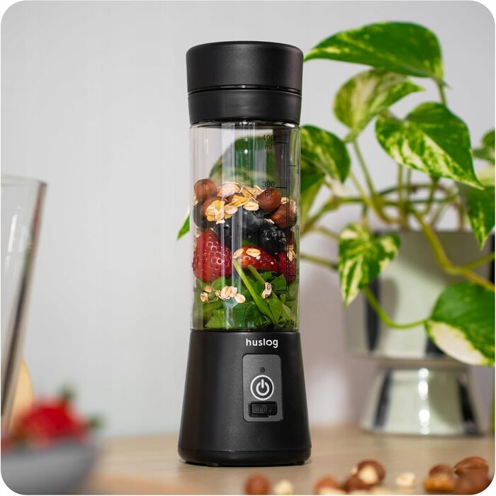 Блендер для смузі Philips HUS1025 500W з пляшкою Blend & Go 600мл, 2 швидкості, чорний