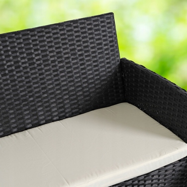 Комплект садових меблів MEBEL ELITE з пластику, чорний, 4 предмети