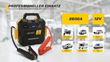 Бустерний пускач MAXTOOLS JS500 2200A 22Ah для авто та мікроавтобусів 12V (бензин/дизель), Powerbank з LED-ліхтарем та USB-портом