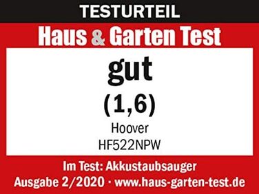 Акумуляторний пилосос Hoover з турбощіткою для шерсті тварин, змінні валики для універсальної та делікатної підлоги, до 30 хв роботи, без мішка, самостійне стояння, легкий і компактний [HF522NPW]