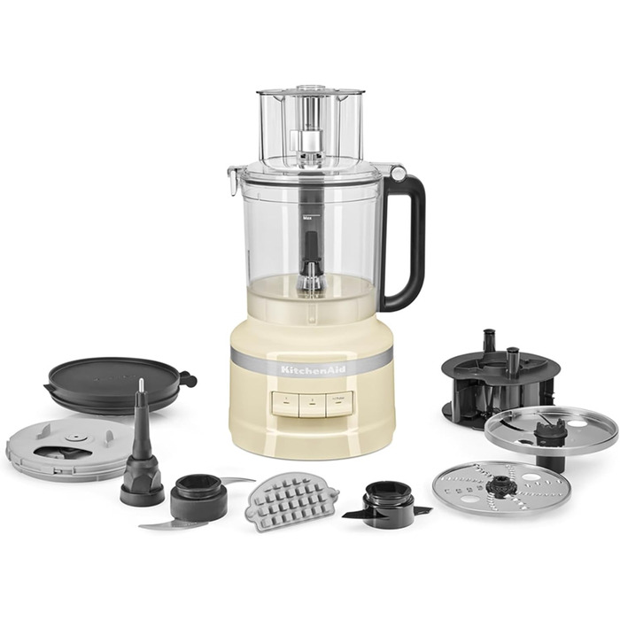 Кухонний комбайн KitchenAid 5KFP1319EAC 3.1л кремового кольору (Almond Cream) з насадками для нарізки кубиками та контейнером для зберігання, 400 Вт