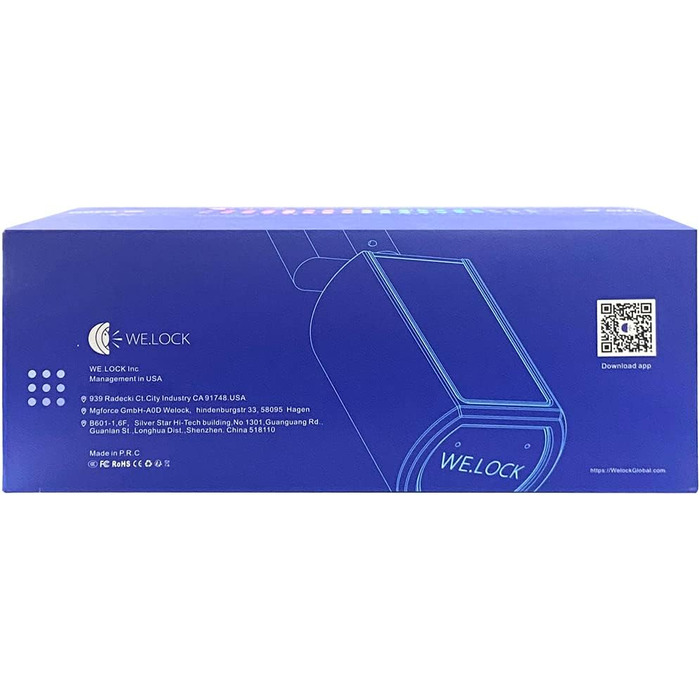 Електронний дверний замок WELOCK PCB01 з паролем, RFID-карткою та Bluetooth, водонепроникний, для дверей 50-100 мм