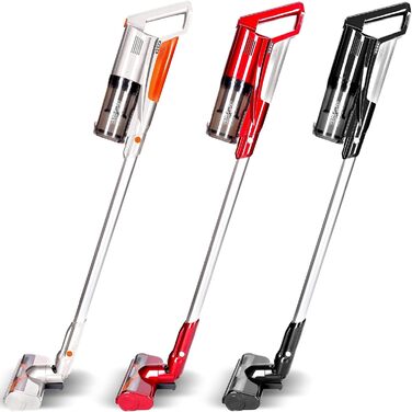 Акумуляторний пилосос TurboTronic 11000PA 22В, бездротовий ручний, 40 хв роботи, LED електрощітка, ультралегкий для твердих підлог і килимів, для шерсті тварин, червоний