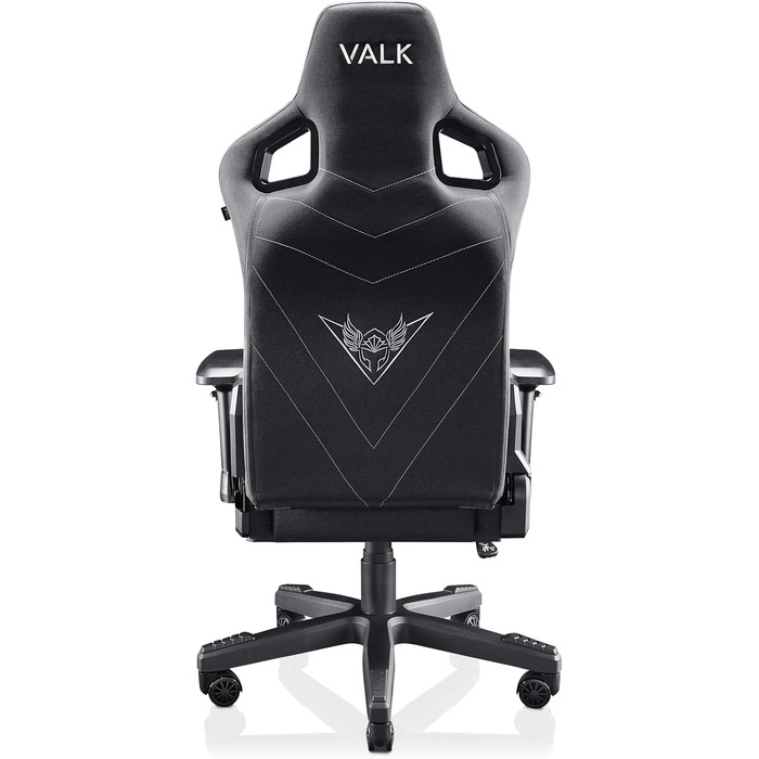 Ігровий крісло VALK Gaia з дихаючою тканиною, ергономічний офісний стілець, кут нахилу 160º, 4D підлокітники, газпатрон класу 4, професійне геймерське крісло (Onyx Schwarz), тканина Onyx Schwarz