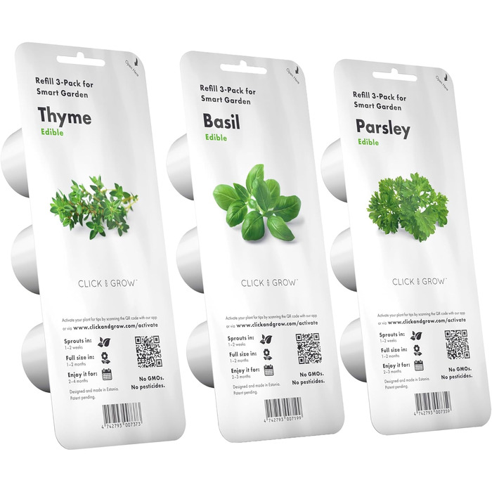 Click and Grow Indoor Garten: Розумний сад для вирощування зелені вдома з LED, 9 капсул (Синій)