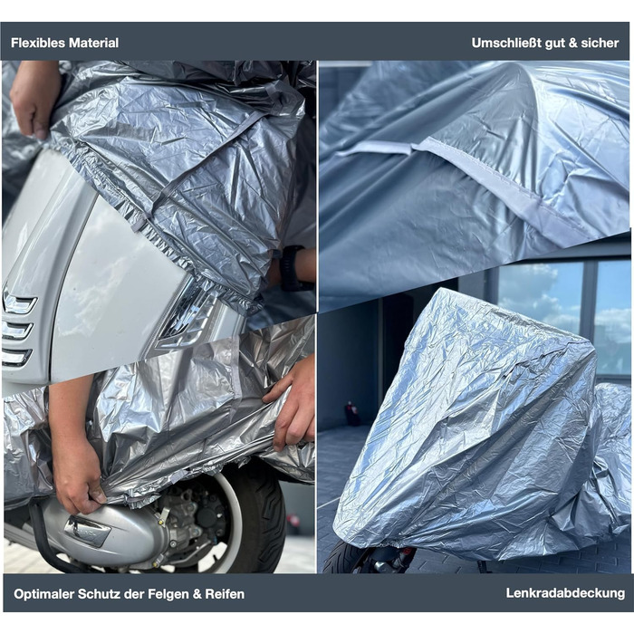 Універсальний чохол для мотоцикла autogadget® 5X, водонепроникний, 220×95×110 см, для скутерів і мотоциклів, зимовий захист