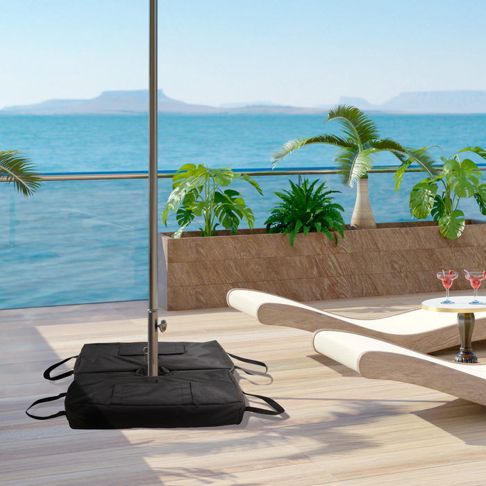 Підставка для парасольки Outsunny Parasol Market Sandbag Market, 2 мішки з наповнювачем 50 кг, з лопатою, чорна