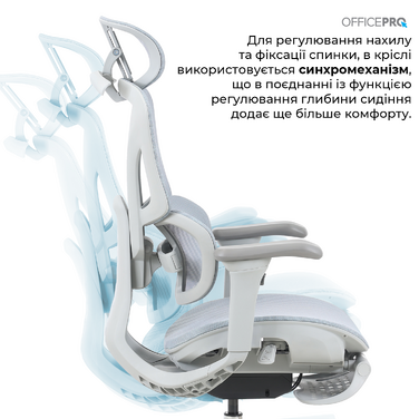 Крісло офісне OfficePro Elite OC950GLB Gray/Light Blue
