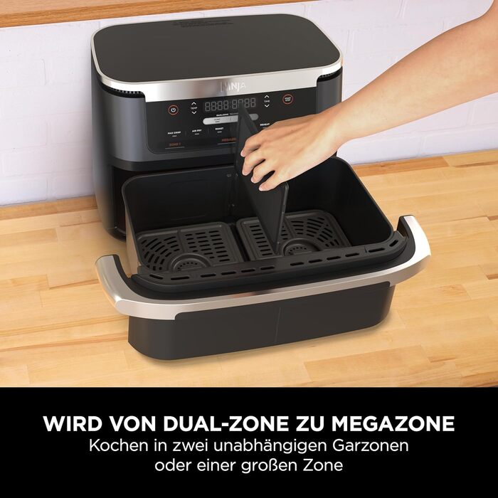 Аерофритюрниця Ninja FlexDrawer AF550EU 6.6 л, чорна: багатофункціональна фритюрниця 6-в-1 з великою шухлядою Dual Zone, функціями запікання та Max Crisp