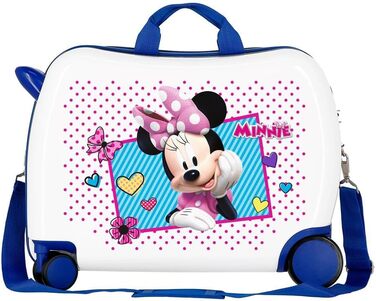 Дитяча валіза Disney Minnie Joy, 50x38x20 см, синя, ABS-пластик, з кодовим замком, 34 л, 2,3 кг, 4 колеса, ручна поклажа