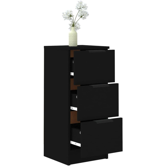 Вітрина vidaXL чорна 30x30x70 см з ДСП