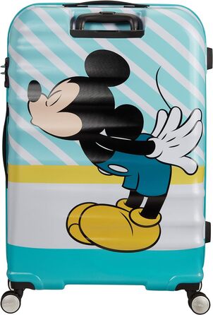 Валіза American Tourister Wavebreaker Disney Mickey Blue Kiss 77 см, 96 л, багато кольорів, спінер