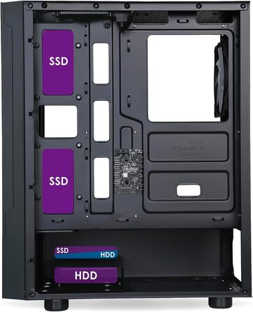 Корпус для ігрового ПК EMPIRE GAMING Sapphire ARGB, середній Tower ATX/Micro-ATX/ITX, бокова панель із загартованого скла, 3 вентилятори 120 мм ARGB, MB Sync, чорний