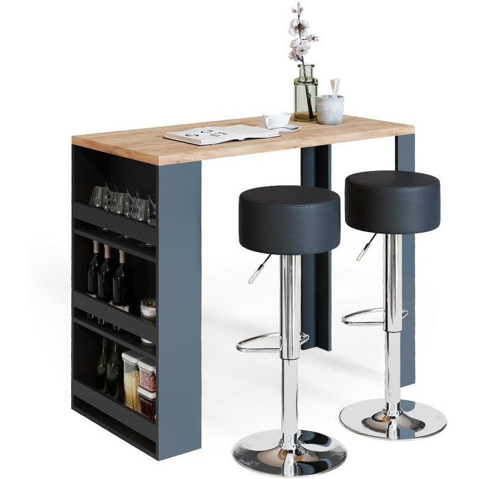 Набір барний стіл і табурети Vicco Bartisch-Set, 117 x 57 см, дуб