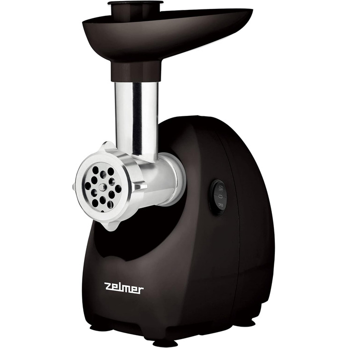 М'ясорубка електрична Zelmer ZMM4085B, 1900 Вт, продуктивність 2,5 кг/хв, двосторонній ніж, 3 решітки