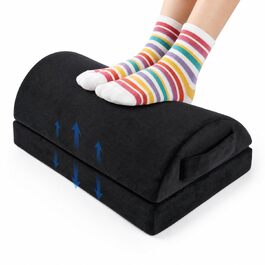Ергономічна підставка для ніг з ефектом пам'яті (Memory Foam), регульована підставка під ноги великого розміру для офісу та дому