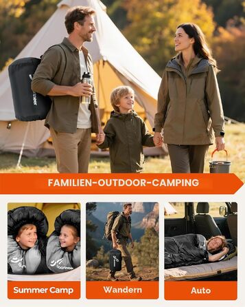 Спальний мішок Sportneer Outdoor у формі ковдри, 220x80 см, чорний, 2 кг