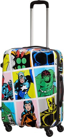 Середня валіза American Tourister Marvel Legends Spinner 65 см, 62,5 л, мультиколор (Marvel Pop Art), для подорожей