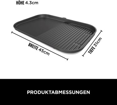 Плоска антипригарна гриль-пластина Ninja Woodfire XL для BBQ OG850/OG901, офіційний аксесуар, чорна