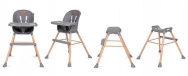 Дитянчий стілець Kidwell EATAN WOOD 4в1, сірий