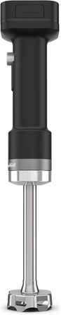 Блендер заглибний KitchenAid Go Cordless з акумулятором, 1л, чорний (матова чорна поверхня), з насадкою-міксером та подрібнювачем, нержавіюча сталь, захист від подряпин