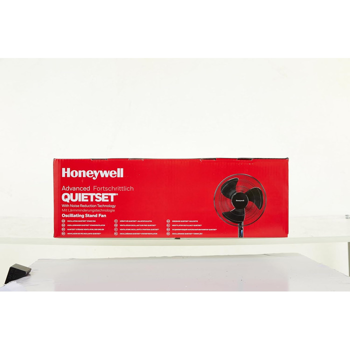 Вентилятор Honeywell Advanced QuietSet, підлоговий, 5 швидкостей, осциляційний, з таймером, регулюванням висоти та пультом ДУ, тихий