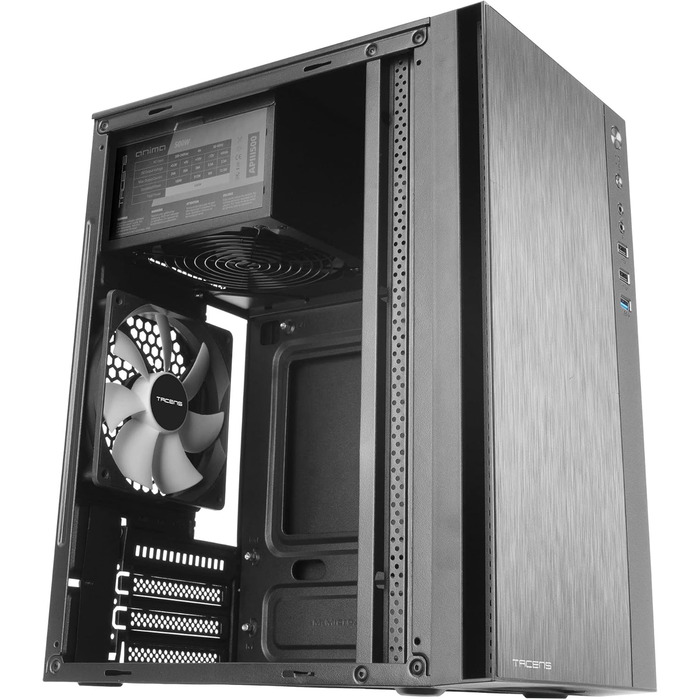 Корпус для ПК Tacens Anima ACX500 Micro ATX з блоком живлення 500Вт, 12 см вентилятор, USB 3.0, чорний, компактний